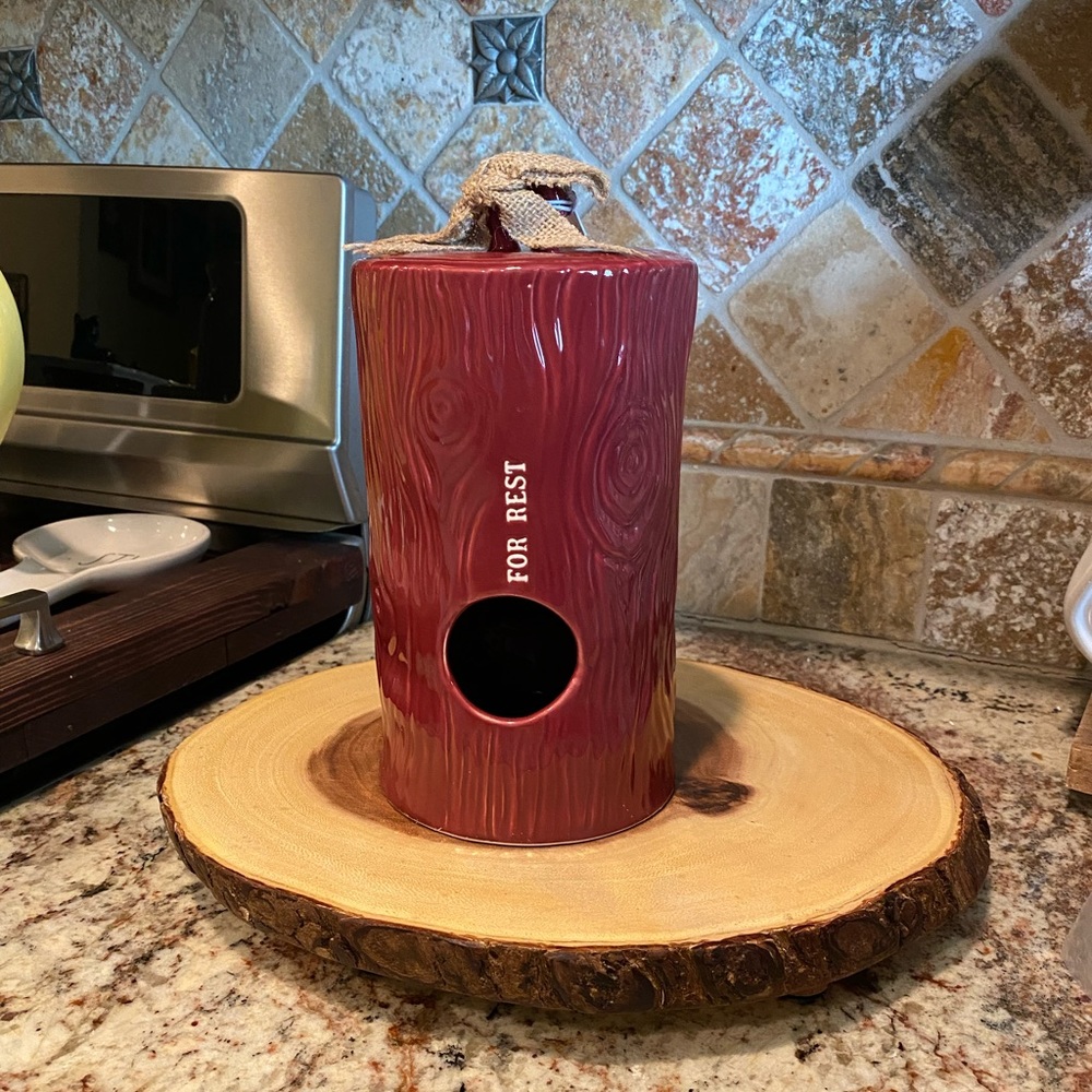 Rae Dunn Wood Grain Birdhouse